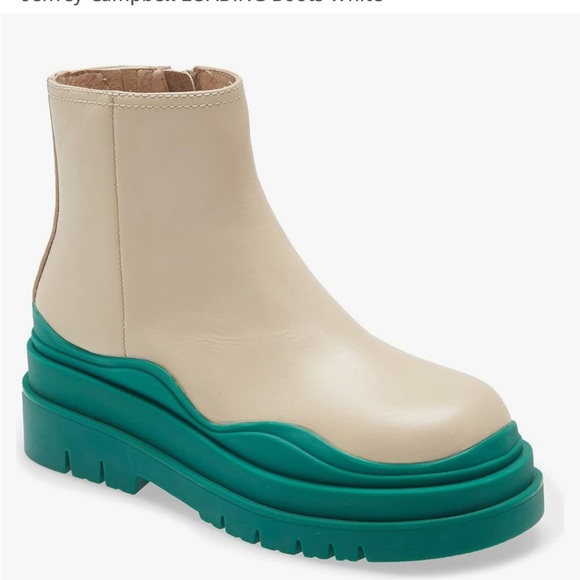Jeffrey Campbell Women's Loading boots in  Cream and Green - Picture 1 of 8